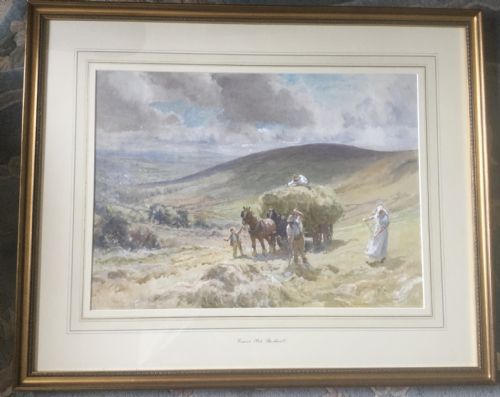 ERNEST PILE BUCKNALL WATERCOLOUR HARVEST TIME - ADDITIONAL PHOTO 1
