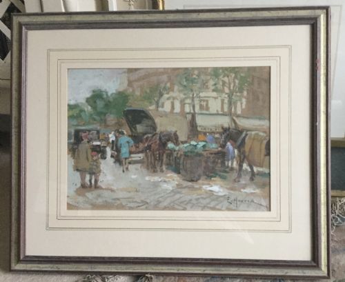 MARY ETHEL HUNTER WATERCOLOUR PARISIAN STREET SCENE - ADDITIONAL PHOTO 1