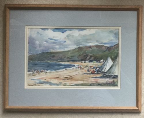 ROWLAND HENRY HILL WATERCOLOUR RUNSWICK BAY TOWARDS KETTLENESS - ADDITIONAL PHOTO 2