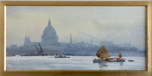 WILLIAM ALISTER MACDONALD PAIR WATERCOLOURS ST PAULS CATHEDRAL AND THE HOUSES OF PARLIAMENT FROM THE RIVER THAMESLONDON - ADDITIONAL PHOTO 1