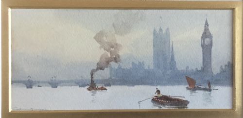 WILLIAM ALISTER MACDONALD PAIR WATERCOLOURS ST PAULS CATHEDRAL AND THE HOUSES OF PARLIAMENT FROM THE RIVER THAMESLONDON - ADDITIONAL PHOTO 2