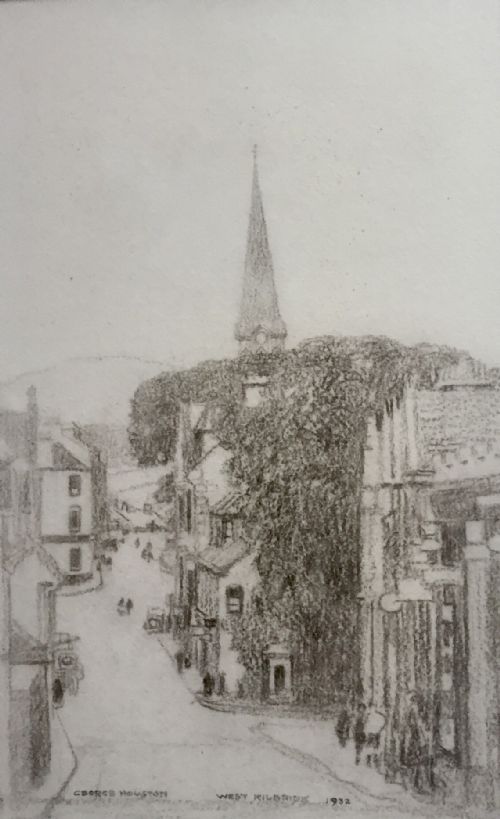 george houston charcoal drawing west kilbride north ayrshire scotland - CATEGORY: ANTIQUE ART - DATED 1930