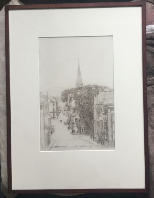 GEORGE HOUSTON CHARCOAL DRAWING WEST KILBRIDE NORTH AYRSHIRE SCOTLAND - ADDITIONAL PHOTO 1