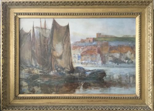 ALFRED GEORGE MORGAN WATERCOLOUR FISHING BOATS AT WHITBY - ADDITIONAL PHOTO 1