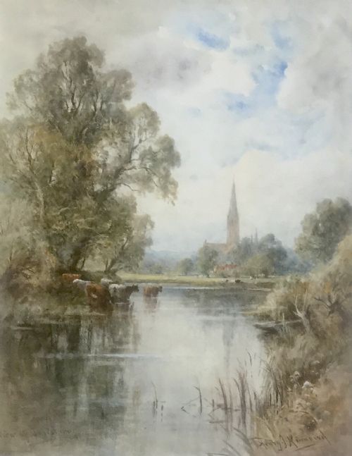 HENRY J KINNAIRD WATERCOLOUR VIEW OF SALISBURY