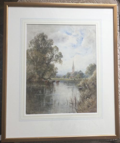 HENRY J KINNAIRD WATERCOLOUR VIEW OF SALISBURY - ADDITIONAL PHOTO 1