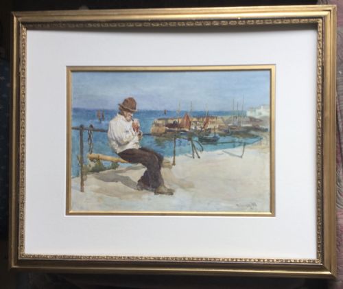 TOM CLOUGH WATERCOLOUR THE OLD FISHERMAN - ADDITIONAL PHOTO 1