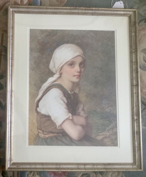 GUIDO BACH WATERCOLOUR A GIRLARMS FOLDED - ADDITIONAL PHOTO 2
