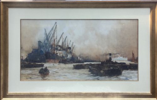 CHARLES EDWARD DIXON WATERCOLOUR ATLAS NO 3 WHARFTHE RIVER THAMESLONDON - ADDITIONAL PHOTO 1