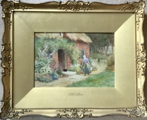 ARTHUR CLAUDE STRACHAN PAIR OF WATERCOLOURS MILKING TIME AND THE MORNING MEAL - ADDITIONAL PHOTO 1
