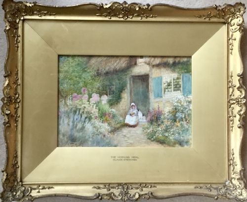 ARTHUR CLAUDE STRACHAN PAIR OF WATERCOLOURS MILKING TIME AND THE MORNING MEAL - ADDITIONAL PHOTO 3