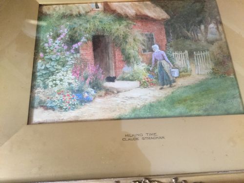ARTHUR CLAUDE STRACHAN PAIR OF WATERCOLOURS MILKING TIME AND THE MORNING MEAL - ADDITIONAL PHOTO 6