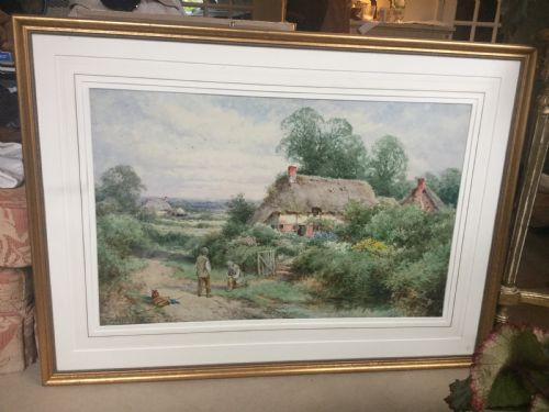 HENRY JOHN SYLVESTER STANNARD WATERCOLOUR PLAYING MARBLES - ADDITIONAL PHOTO 1