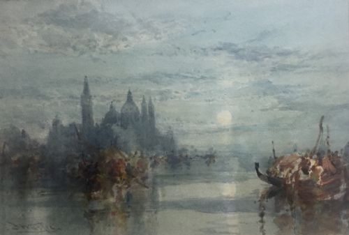 FRANK WASLEY WATERCOLOUR VENICE BY MOONLIGHT - ADDITIONAL PHOTO 1