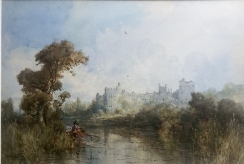 frank wasley watercolour arundel castle sussex - CATEGORY: ANTIQUE ART - DATED 1910