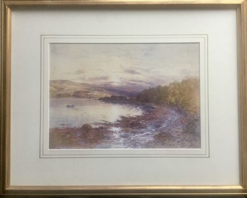 THOMAS SWIFT HUTTON WATERCOLOUR LOOKING UP THE CONWAY NORTH WALES - ADDITIONAL PHOTO 1