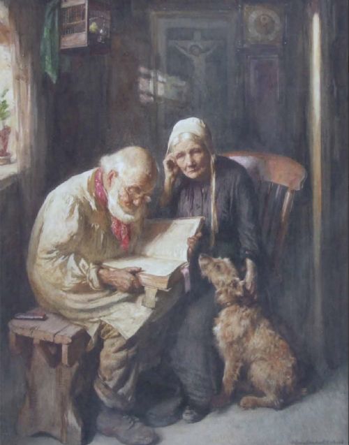john henry henshall watercolour the rest day - CATEGORY: ANTIQUE ART - DATED 1920
