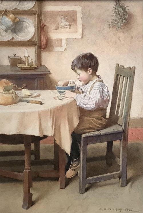 Charles Edward Wilson Watercolour  ‘ Laying a Good  Foundation  ‘