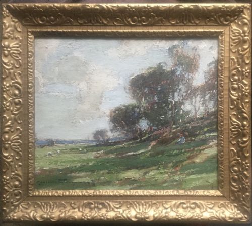 KERSHAW SCHOFIELD OIL PAINTING GIRL SEATED ON A WOODED SLOPE - ADDITIONAL PHOTO 1