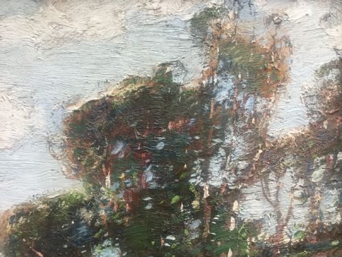 KERSHAW SCHOFIELD OIL PAINTING GIRL SEATED ON A WOODED SLOPE - ADDITIONAL PHOTO 4