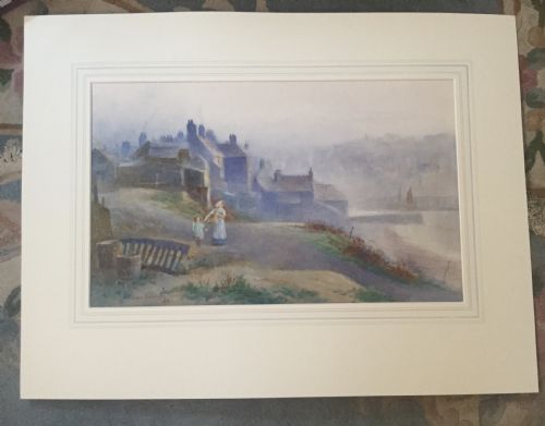 EDWIN BOTTOMLEY WATERCOLOUR HENRIETTA STREET WHITBY YORKSHIRE - ADDITIONAL PHOTO 1