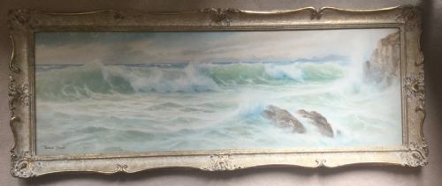 ERNEST STUART WATERCOLOUR SEASCAPE WITH CRASHING WAVES - ADDITIONAL PHOTO 1