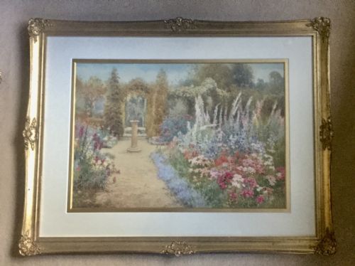 WILLIAM AFFLECK WATERCOLOUR GARDEN WITH HERBACEOUS BORDER - ADDITIONAL PHOTO 1