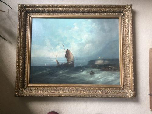 WILLIAM BOYCE WATERCOLOUR TALL MASTED SHIP IN CHOPPY WATERS - ADDITIONAL PHOTO 2