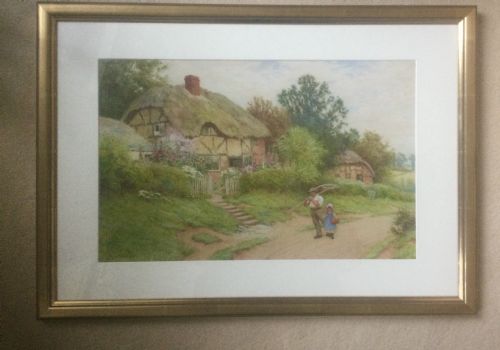 ARTHUR CLAUDE STRACHAN WATERCOLOUR HOME FROM THE FIELDS - ADDITIONAL PHOTO 1
