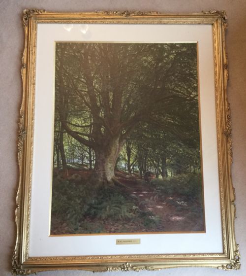 BONOMI EDWARD WARREN WATERCOLOUR A SPORTSMAN AND HIS DOG ON A WOODED PATH - ADDITIONAL PHOTO 1