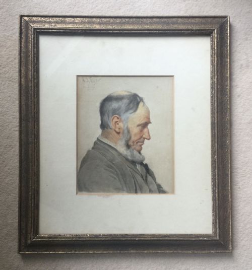 HENRY SPERNON TOZER WATERCOLOUR PORTRAIT OF AN ELDERLY MAN - ADDITIONAL PHOTO 1