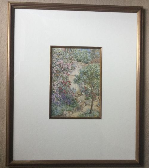 BEATRICE PARSONS WATERCOLOUR A MEDITERRANEAN GARDEN - ADDITIONAL PHOTO 1
