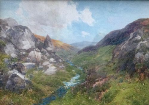 frederick william widgery watercolour west country landscape - CATEGORY: ANTIQUE ART - DATED 1920
