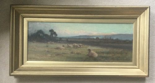 CRESWICK BOYDELL OIL PAINTING GRAZING PASTURE WITH SHEEP - ADDITIONAL PHOTO 1