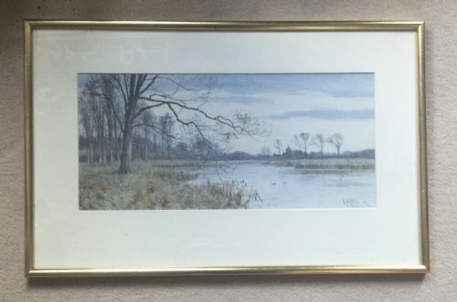 ROBERT WINCHESTER FRASER WATERCOLOUR CLARE ON STOURSUFFOLK - ADDITIONAL PHOTO 1