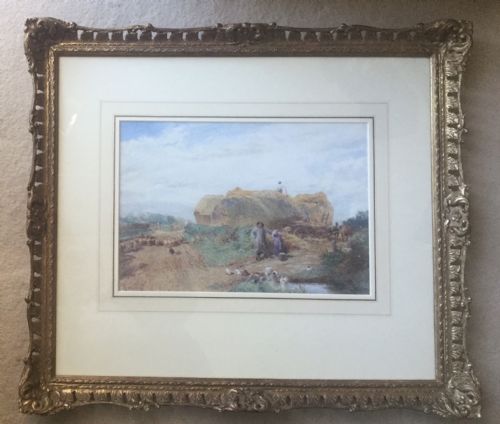 MYLES BIRKET FOSTER WATERCOLOUR THE STACK YARD - ADDITIONAL PHOTO 1