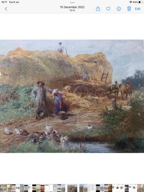 MYLES BIRKET FOSTER WATERCOLOUR THE STACK YARD - ADDITIONAL PHOTO 2