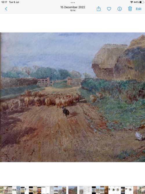 MYLES BIRKET FOSTER WATERCOLOUR THE STACK YARD - ADDITIONAL PHOTO 3