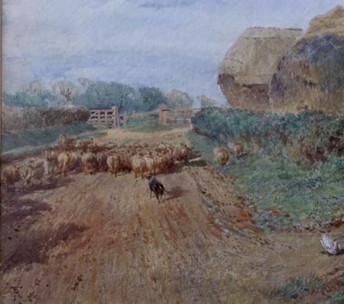MYLES BIRKET FOSTER WATERCOLOUR THE STACK YARD - ADDITIONAL PHOTO 5