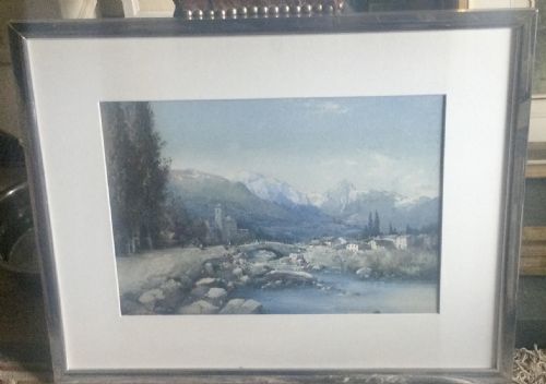 NOEL HARRY LEAVER WATERCOLOUR A MOUNTAIN STREAMSWITZERLAND - ADDITIONAL PHOTO 1