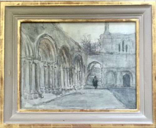 rowland henry hill watercolour fountains abbeynear riponnorth yorkshire - CATEGORY: ANTIQUE ART - DATED 1910
