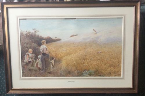 THOMAS JAMES LLOYD WATERCOLOUR HOME FROM THE FIELDS - ADDITIONAL PHOTO 1