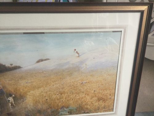 THOMAS JAMES LLOYD WATERCOLOUR HOME FROM THE FIELDS - ADDITIONAL PHOTO 3