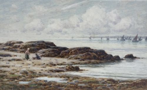 reginald aspinall watercolour tranquility heysham - CATEGORY: ANTIQUE ART - DATED 1890
