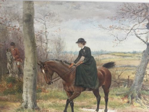 GEORGE GOODWIN KILBURNE WATERCOLOUR HUNTING IN THE WOODS - ADDITIONAL PHOTO 3