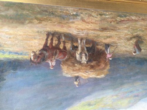 FREDERICK JKNOWLES OIL PAINTING HARVEST TIME - ADDITIONAL PHOTO 4
