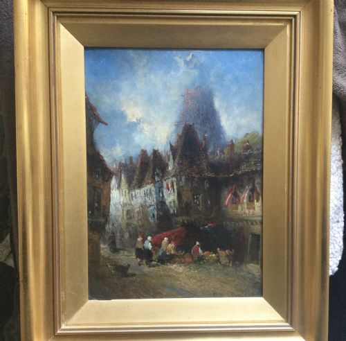 CLIFFORD MONTAGUE OIL PAINTING CONTINENTAL STREET SCENE - ADDITIONAL PHOTO 1