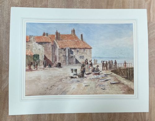 JOHN GUTTERIDGE SYKES WATERCOLOUR AFTER THE FISH SALE STAITHES - ADDITIONAL PHOTO 1