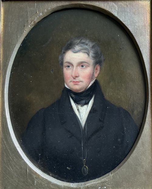 BRITISH SCHOOL 19 TH CENTURY OIL PAINTING PORTRAIT OF GENTLEMAN - ADDITIONAL PHOTO 1