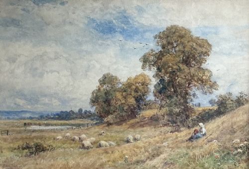 sir ernest albert waterlow watercolour near pulborough sussex - CATEGORY: ANTIQUE ART - DATED 1910
